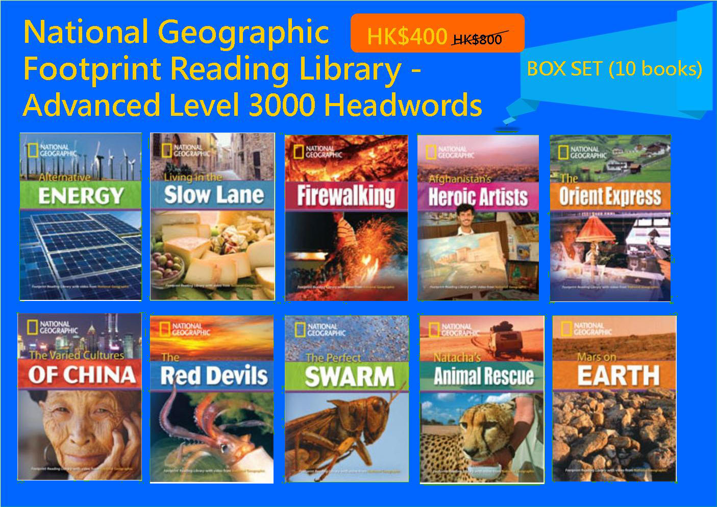 National Geographic Footprint Reading Library - Advanced Level 3000 Headwords (Box Set - 10 books)